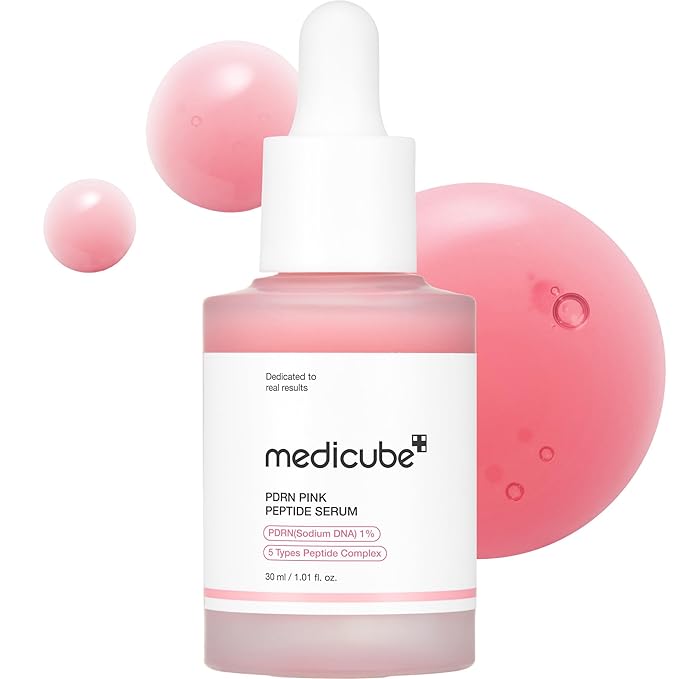medicube medicube PDRN Pink Peptide Serum with Salmon DNA | Pink Glow Serum with Peptides & Niacinamide for Hydration & Firm-Looking Skin | Uneven Tone Care | Korean Skincare, 1.01 fl. Oz Korean face wash