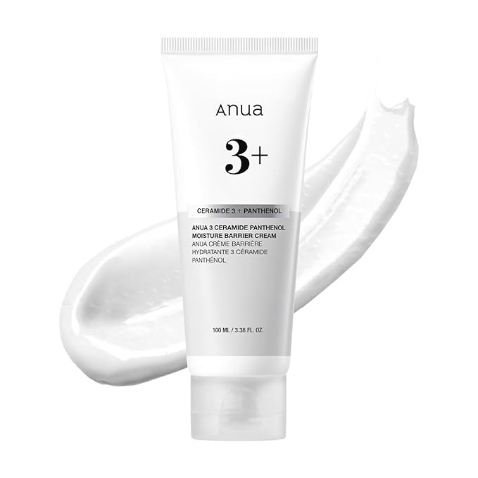 ANUA ANUA 3 Ceramide Panthenol Moisture Barrier Cream, Hydrating Daily Face Moisturizer for All Skin Types, Soothing, Non Comedogenic, with Centella for Skin Barrier, Korean Skincare, 3.38 fl oz. Korean Moisturiser