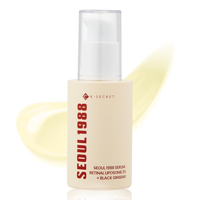 K-SECRET K-SECRET SEOUL 1988 Retinal Serum: Retinol Serum for Face Anti Aging Wrinkle Care - 2% Retinal Liposome Black Ginseng Niacinamide Bakuchiol Vitamin C & 3 Peptides - Korean Skincare Fragrance Free 30mL Serum