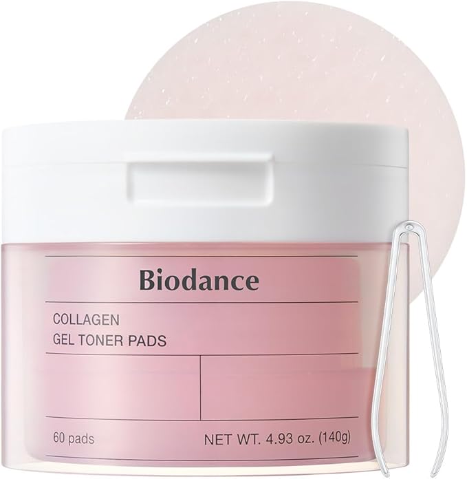 BIODANCE Biodance Collagen Gel Toner Pads, Pore Minimizer for Face, Improving Elasticity, Plumping Toner Pads for Sensitive Skin, Pre-Soaked Pads, Korean Skin Careㅣ4.93 fl.oz.(140g)*60Pads Korean face wash