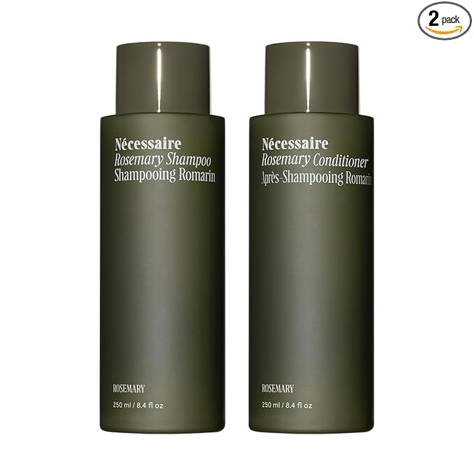 Nécessaire Nécessaire Rosemary Hair Duo | Multi-Protein Strengthening Rosemary Shampoo and Conditioner Set For Thinning Hair. For Women + Men. Free Of Sulfates. Color-Safe. 250 ml / 8.4 oz skincare