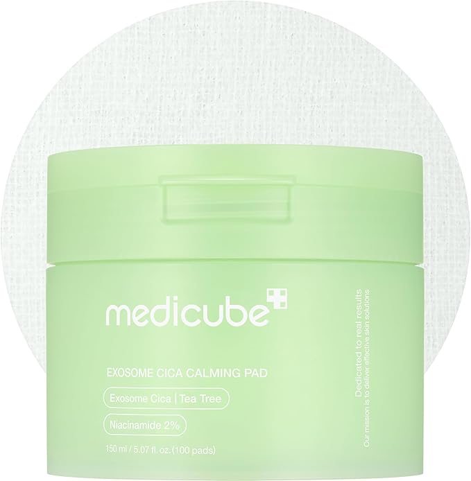 medicube medicube Toner Pads Exosome CICA Tea Tree Calming Toner Pad for Sensitive Skin | Centella Asiatica for Redness, Breakouts | Low-irritating & Hydrating Care | Korean Skincare, 100 Pads (1 Pack) Korean face wash