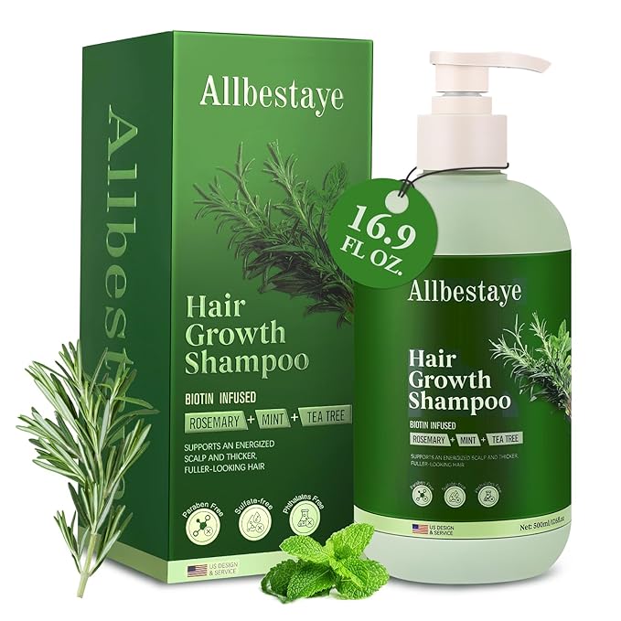 Ingzy Rosemary Shampoo for Hair Growth with Biotin for Thinning Hair for Women & Men, Rosemary Hair Growth Shampoo with Mint & Tea Tree Oil, Strengthening & Regrowth Formula for Hair Loss 16.9 oz skincare