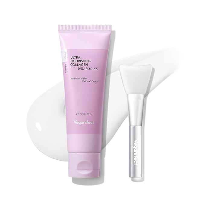 VEGANIFECT Collagen Wrapping Peel Off Facial Cream Mask with Jelly Brush, For Elasticity, Hydrating, Hydrolyzed Collagen & Peptide, Glass Skin, Korean Skincare, 2.73 Fl Oz Moisturiser