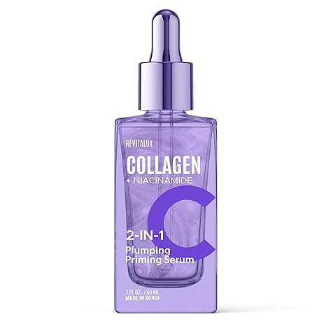 RevitaLux Collagen & Niacinamide 2-in-1 Serum – Hydrating & Firming, Skin-Revitalizing Formula for a Radiant Glow – Korean Face Serum for All Skin Types – Dermatologist-Tested, Cruelty-Free – 2 Fl. Oz Serum