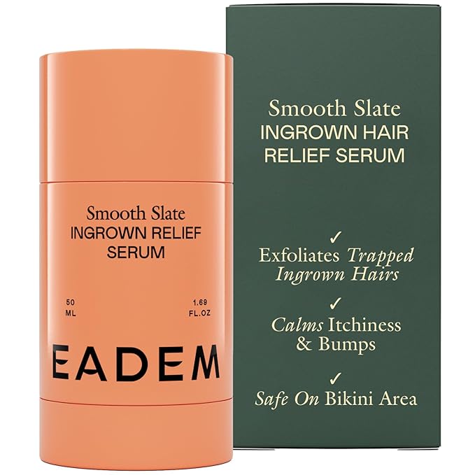 EADEM EADEM Smooth Slate Ingrown Hair Roller Serum, Targets Bumps Trapped Hairs, Faded Topicals for Scarring and Dark Spots, AHAs and Tyrosinase, Slows Ingrown Hair Regrowth Exfoliator