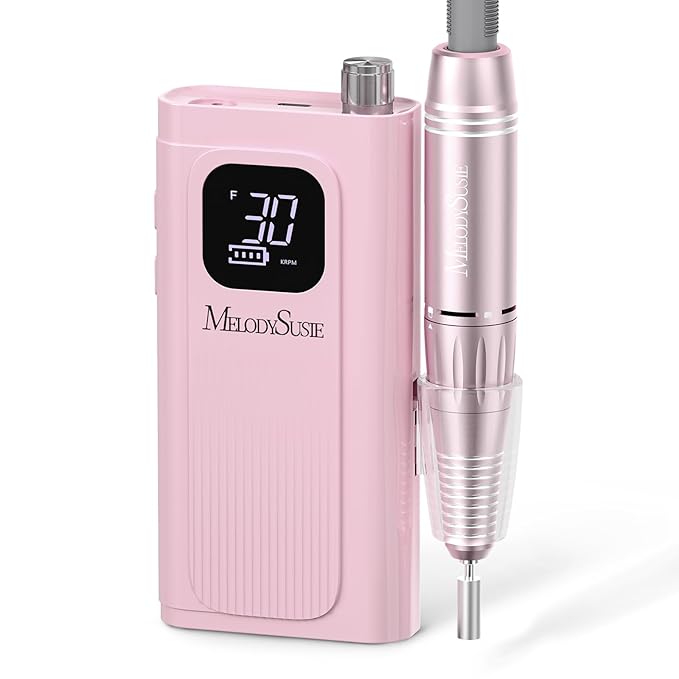 MelodySusie MelodySusie Entry-Level Clip-On Rechargeable Essential Nail Drill, SC300F 30000RPM E-File with LCD Display for All Manicure Shaping & Gel Removal, Ideal for Training,Nail Art Practice & Home Use, Pink skincare