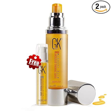 GK HAIR GK HAIR Global Keratin 100% Organic Argan Oil Frizz Control Serum (10ml) & (100ml) for Smoothing Nourishing – Enhance Shine & Restore Healthy Radiance Serum