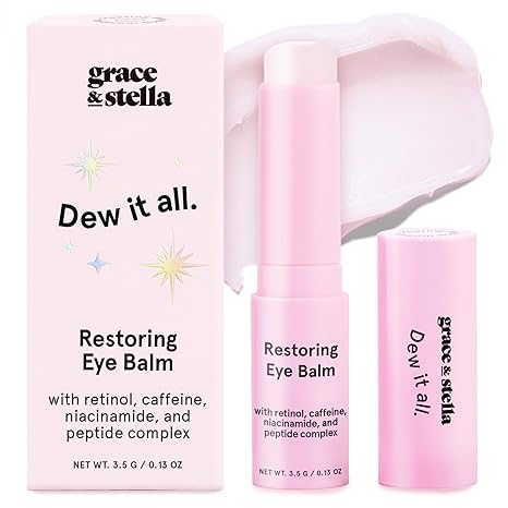 grace & stella grace & stella Under Eye Brightener Balm Stick - Travel Size Toiletries - Retinol & Caffeine Eye Cream for Dark Circles, Puffiness, Wrinkles - Restore and Hydrate - Vegan Skincare (0.13oz / 3.5g) Eye Cream