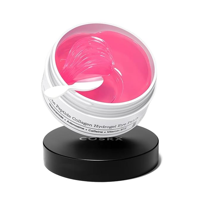COSRX COSRX Pink Peptides Collagen Hydrogel Eye Patch for Puffy Eyes and Dark Circles, Under Eye Mask, 60 Under Eye Patches, Korean Skin Care Korean face wash