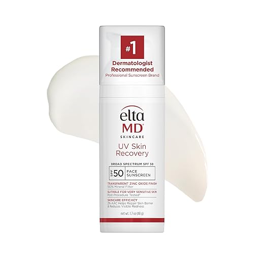 EltaMD UV Skin Recovery Face Sunscreen with Zinc Oxide, All Mineral, Safe for Sensitive Skin SPF 50 Sunscreen
