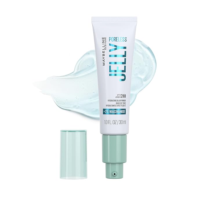 MAYBELLINE Maybelline Poreless Jelly Primer, Hydrating, Blurring Makeup Primer with 2% Niacinamide For Up To 24HR Make Up Wear, Clear, 1 Count skincare