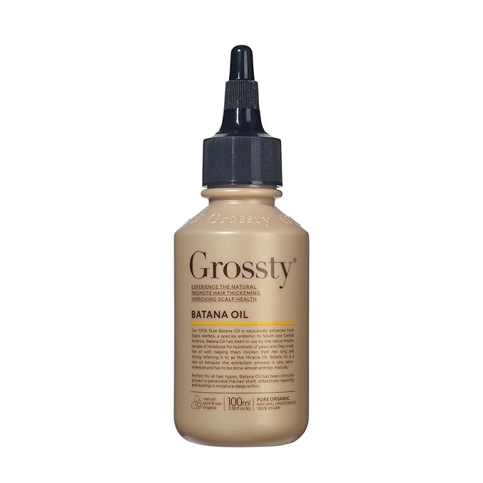 GROSSTY GROSSTY 100% Pure Batana Oil for Hair Growth, Nourishment, & Repair, Dr Sebi Natural Organic Raw Batana Hair Oil Treatment For Thicker, Stronger Hair 100ml skincare