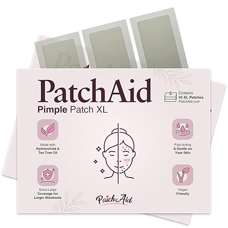 Patch Aid Hydrocolloid Pimple Spot Treatment XL Patch with Tea Tree Oil