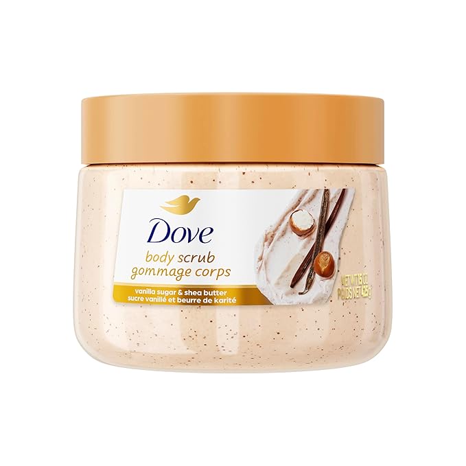 Dove Dove Vanilla Sugar & Shea Butter Body Scrub Exfoliates and Deeply Nourishes for Smooth, Radiant Skin 15 oz Korean face wash