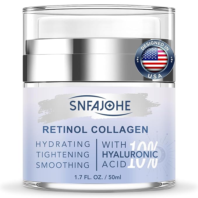 SNFAJOHE Instant Face Lift Cream with Retinol,Collagen & Hyaluronic Acid,Retinol Face Moisturizer for Wrinkles, Neck & Décolleté, Neck Firming Cream for Women & Men, 1.7 Fl Oz Moisturiser