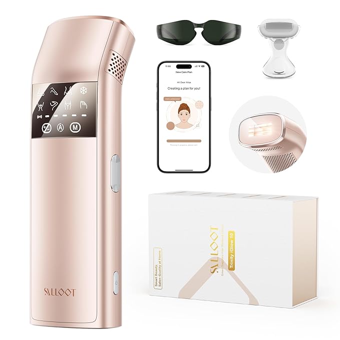SALLOOT IPL Laser Hair Removal for Women and Men, 25J Triple-Pulse Permanent Hair Removal Device for Ingrown & Coarse Hair, 37°F Painless Sapphire Ice Cooling Hair Removal for Legs, Facial, Armpits, Bikini skincare