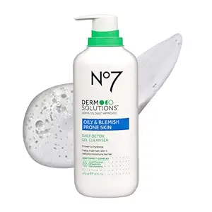 No7 No7 Derm Solutions Daily Detox Foaming Face Wash - Gel Facial Cleanser Formulated with Ceramides, Niacinamide & Adaptogens To Help Maintain Moisture Barrier - For Oily & Blemish-Prone Skin (16 Fl Oz) Water Cleanser