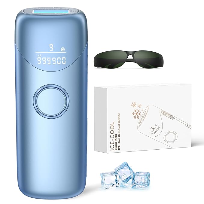 Ubroo Laser Hair Removal Ubroo IPL Hair Removal Device with 5℃ Ice Cooling,Painless Laser Hair Removal for Women and Men,Full Body Use for Legs,Bikini,Armpits (Blue) skincare