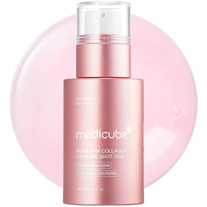medicube medicube Exosome Shot PDRN Pink Collagen 7,500 PPM Spicule Facial Serum | Liquid Skin Booster | Exosome, Salmon DNA Spicules | Uneven Skin Tone, Pore Care, Skin Texture | Korean Skincare, 1.01 fl.oz Korean Serum