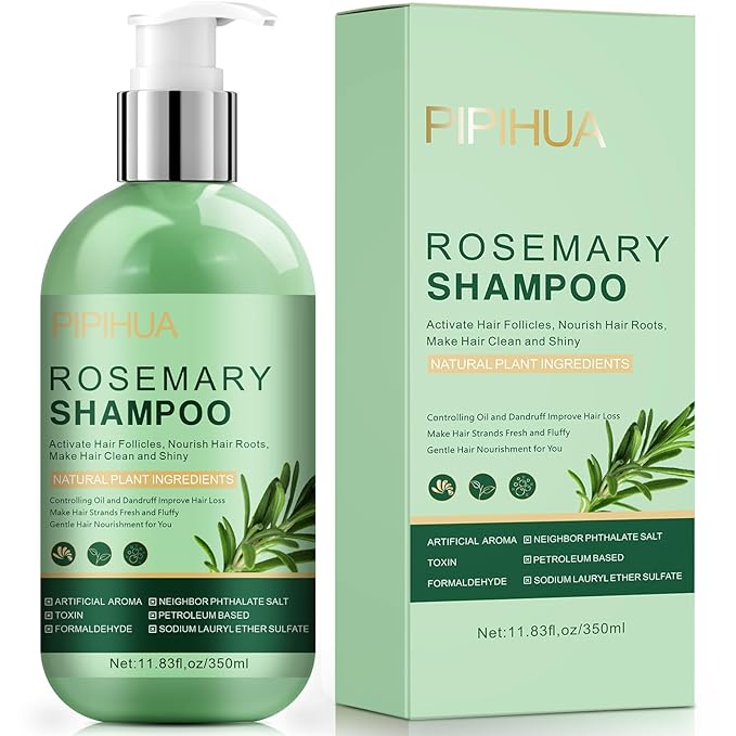 PIPIHUA Rosemary Shampoo for Hair Growth: Thickening & Regrowth Formula for Women & Men - Rosemary Mint Strengthening Shampoo with Tea Tree Oil Biotin for Thinning & Loss Hair & Dry Damaged Care Exfoliator