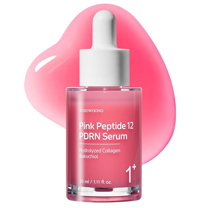TOSOWOONG TOSOWOONG Pink Peptide 12 PDRN Serum With Salmon DNA PDRN 10,320ppm, 12 Peptides, Niacinamide, Skin glow, Hydrating, Moisturizing, Firming, Uneven Skin Tone, Korean Skincare, 33ml, 1.11 fl.oz. Serum