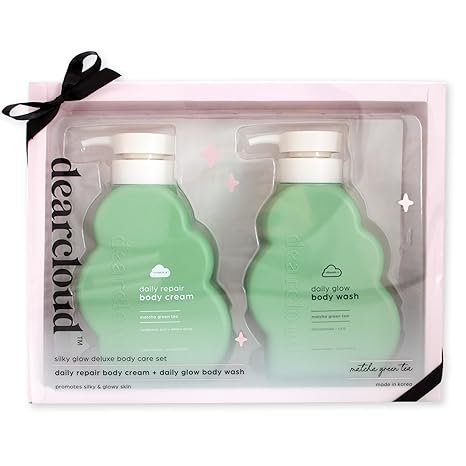 dearcloud dearcloud Silky Glow Deluxe Body Care Set - Body Lotion + Body Wash - Hyaluronic Acid, Amino Acids, Niacinamide & Vitamin C Self Care Gift Set (Matcha Green Tea) Moisturiser