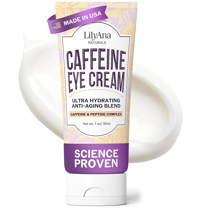 LilyAna Naturals LilyAna Naturals Caffeine Eye Cream with Peptides for Dark Circles, Puffiness, Fine Lines and Wrinkles 1.0 oz Eye Cream