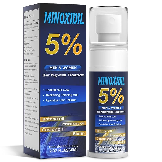 ZYXN 5% Minoxidil for Men and Women, Hair Growth Biotin Serum with Batana and Rosemary for Hair beard Regrowth Treatments, Extra Strength Hair Loss Solution to Regrow Thicker, 2.02FL OZ Korean face wash