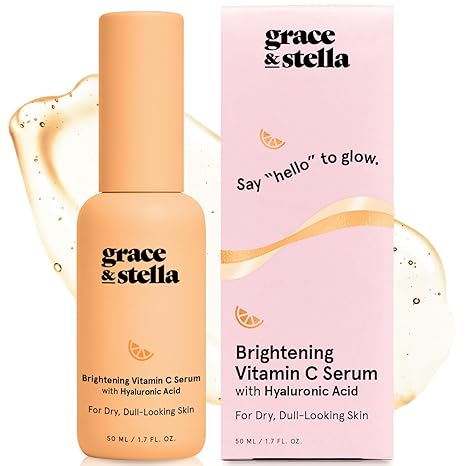 grace & stella grace & stella Vitamin C Serum for Face (50ml /1.7 fl oz)- Brightening Vitamin C for Face with Hyaluronic Acid Serum To Reduce Dullness & Dark Spots - Vegan Skincare Serum