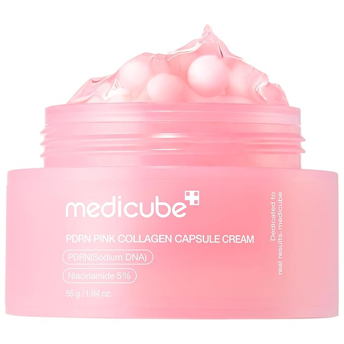 medicube medicube Capsule Cream with Salmon DNA PDRN Pink Collagen | Lightweight Moisturizing Cream with PDRN, Niacinamide for Uneven Skin Tone and Texture, Glow hydration | Korean Skincare, 1.94 oz Korean Moisturiser
