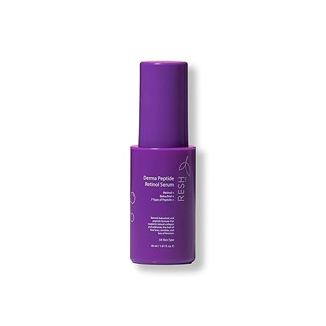 Resh Lab Retinol for Face – 30ml Anti-Aging with 1% Bakuchiol, 7 Peptides & Niacinamide – Hydrating Serum for Wrinkles, Fine Lines, Dark Spots & Skin Firmness Serum