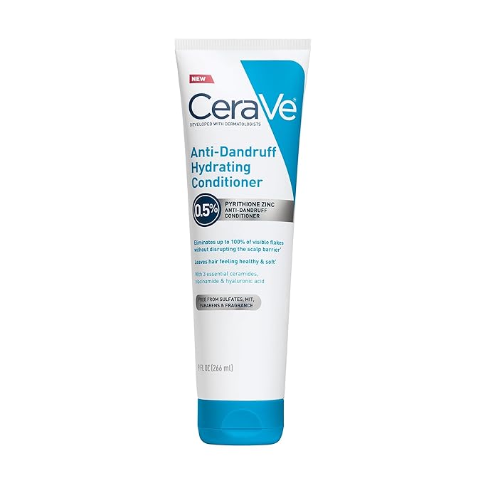 CeraVe CeraVe Hydrating Anti Dandruff Conditioner, 0.5% Pyrithione Zinc Dandruff Treatment With Ceramides, Hyaluronic Acid & Niacinamide, Helps Eliminate Flakes & Reduce Itchy Scalp, Sulfate Free Conditioner | Hydrating skincare