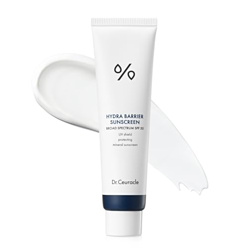 leegeehaam Dr.Ceuracle Hydra Barrier Mineral Sunscreen Broad Spectrum SPF 50 - Korean Sunscreen with Zinc Oxide and Hyaluronic Acid, Dewy Glow (50 ml / 1.69 fl. oz.) Sunscreen