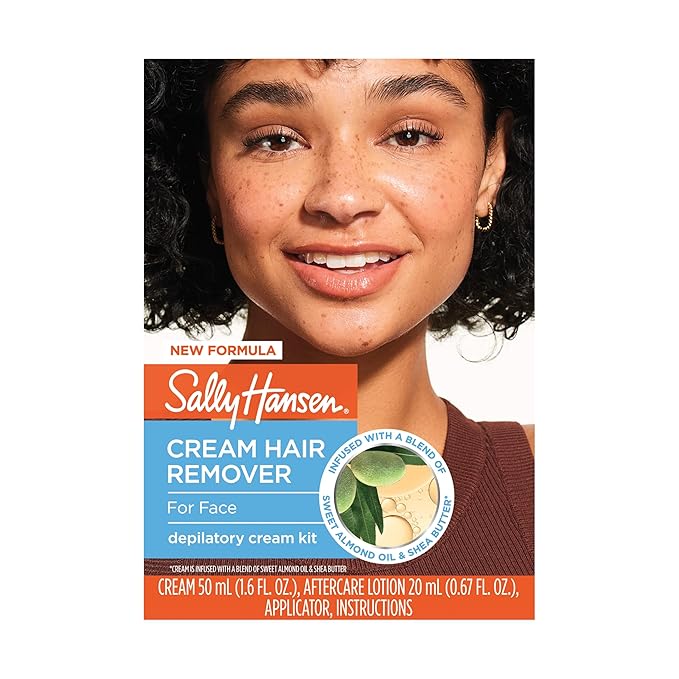 Sally Hansen Sally Hansen Hair Remover for Face | Cream Depilatory + Aftercare Lotion | Sweet Almond & Shea Butter Infused Moisturiser