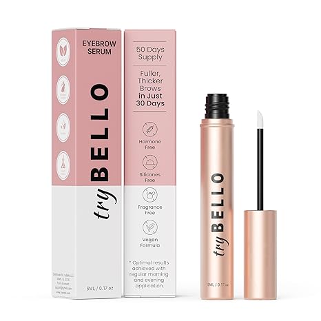 Trybello Trybello Eyebrow Growth Serum | Natural Thickening & Strengthening Formula for Fuller Eyebrows | Biotin, Peptides, and Botanical Extracts | No Parabens, Silicones, PEGs | Vegan, Gentle, Non-Irritating Serum