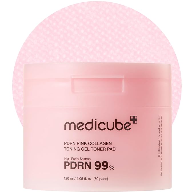 medicube medicube Toner Pads Salmon DNA PDRN Pink Collagen Jelly Pad | Korean Gel Toner Pad | Niacinamide, Madecassoside, Retinol | Soothing, Radiance, Uneven Skin Tone | Korean Skin Care | 70 Pads (1 Pack) Korean face wash