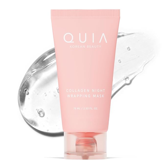 QUIA Beauty QUIA Collagen Overnight Wrapping Mask - Hydration Mask for Plumper Skin - 92% Firmer Appearance, Deep Moisture and Imrpoved Skin Texture – Korean Skincare 75ML Korean face wash