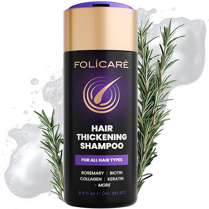 FOLICARE Thickening Hair Growth Shampoo For Women & Men, Biotin Shampoo, Intensive Repair for Thinning Damaged & Frizzy Hair, Split End Care, Sulfate & Paraben Free skincare