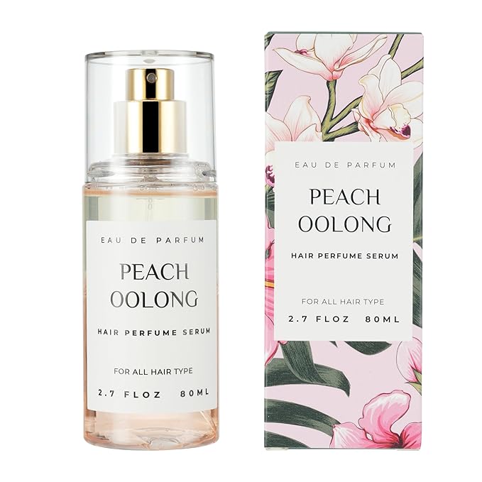 benatu benatu Hair Perfume for Women, Summer Lightweight Long Lasting Fragrance Mist - 3:7 Hydrating Serum Alcohol Free Formula, Argan Oil Scented Hair Spray with Keratin & Elastin (Peach Oolong) 2.7 fl oz Serum