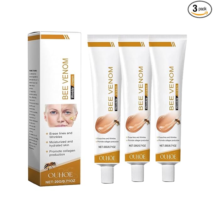 Deuiosna Bee Venom Wrinkle Removal Cream, Bee Venom Anti-Wrinkle Firming Cream, bee venom firming serum stick, Moisturizing, Lifting & Recovery - All Skin Types - Anti-Aging 3PCS Serum