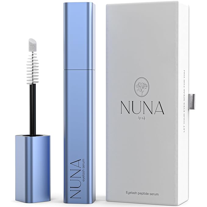 NUNA NUNA Eyelash Growth Support Serum 6ml – Eye Lash and Eyebrow Enhancing Serum for Women & Men with Biotin - Korean Multi Peptide & Natural Extracts – Promotes Fuller and Longer Lashes - 6 Month Supply Serum