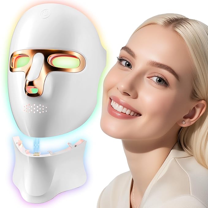 ONLUKY ONLUKY Red Light Therapy Mask for Face,Cordless LED Face Mask Light Therapy,USB C Rechargeable,Infrared Lights Masks for Home Working Travel Yoga Sleep skincare