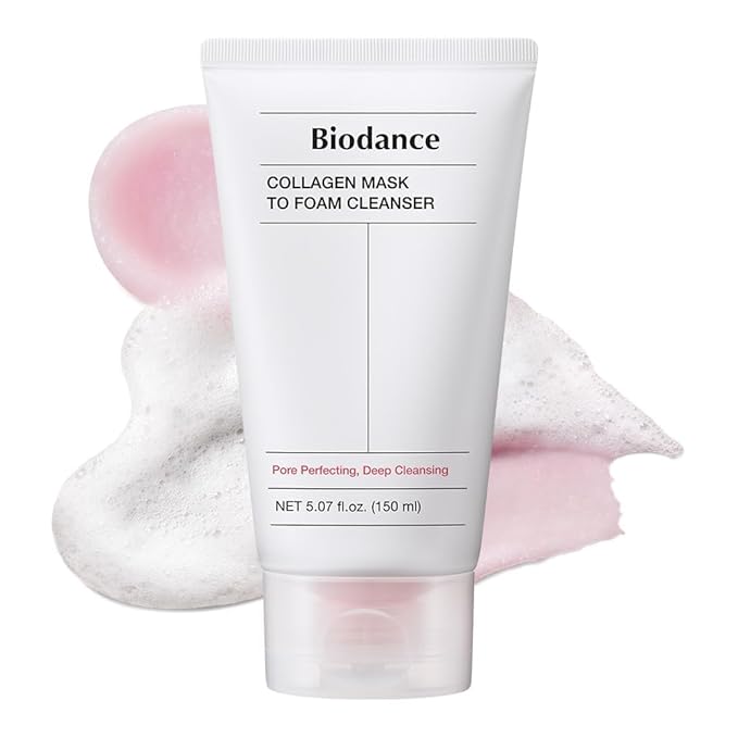 BIODANCE BIODANCE Collagen Mask To Foam Cleanser, 2-in-1 Pore Mask and Hydrating Foaming Facial Cleanser for Sensitive Skin, Oily Skin, Korean Skinc Care, Valentines Day Gifts for Herㅣ5.07 fl. oz. (150 ml) Korean face wash