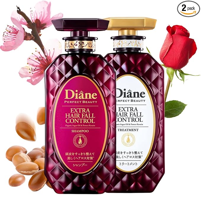 Moist Diane Moist Diane Anti Hair Loss Shampoo and Conditioner Set for Women & Men, Hair Thickening Shampoo for Hair Fall by Argan Oil, Keratin, Ginseng Root, Wasabi Extract in Japan 30.4 Fl Oz HAIR FALL CONTROL skincare