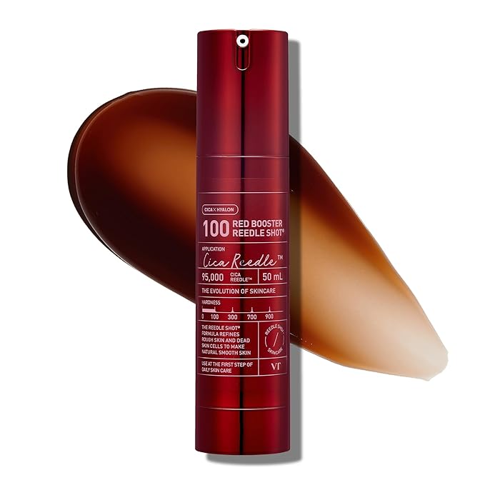 VT COSMETICS VT COSMETICS Red Booster Reedle Shot 100 Serum with Dragon’s Blood Extract & Exosome Microneedling Formula, Korean Skincare, 1.69 fl oz(50ml) Serum