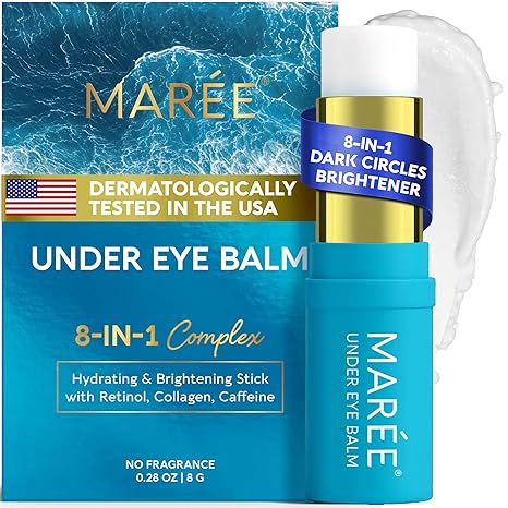 MAREE MAREE Under Eye Balm Stick Hydrating – Retinol Caffeine Under Eye Brightener Stick for Older Women – Collagen Undereye Cream for Dark Circles & Wrinkles – Skin Care Treatment Moisturizer Eye Cream
