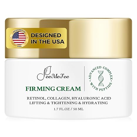 FeeMeFee Neck Firming Cream, Anti Aging Wrinkle Cream with AH-8, Retinol, Collagen, & Hyaluronic Acid, Neck Creams for Tightening and Firming for Women & Men, Deep Hydration, Day & Night, 1.7 Fl Oz Moisturiser