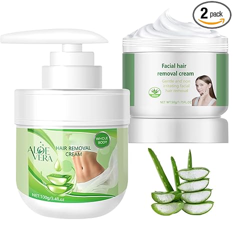 Krmspe Facial Depilatory and Hair Removal Cream for Women, Aloe Vera Facial Hair Removal Cream