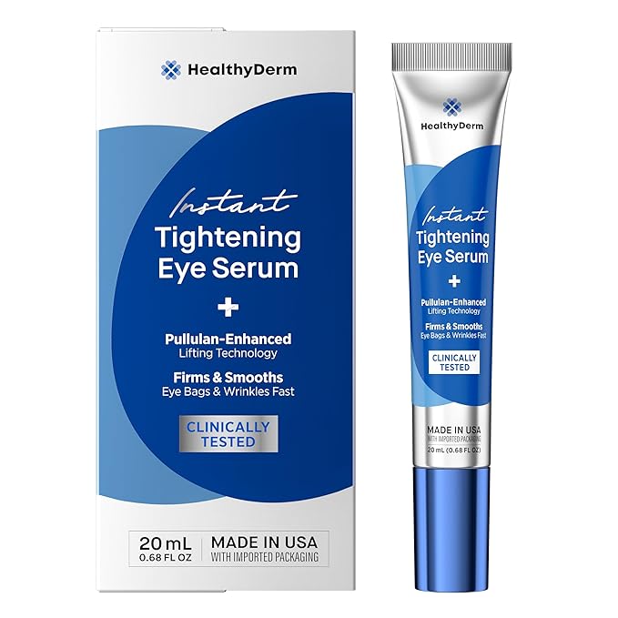 HealthyDerm Instant Under Eye Lift Serum - Reduces Eye Bags, Wrinkles, Puffy Eyes, Dark Circles & Crow’s Feet in Minutes - Advanced Firming Polysaccharide Formula for Mature Skin - 20 mL Serum